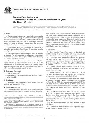 Standardtestmethoden für das Druckkriechen von chemikalienbeständigen Polymermaschinen-Fugenmörteln