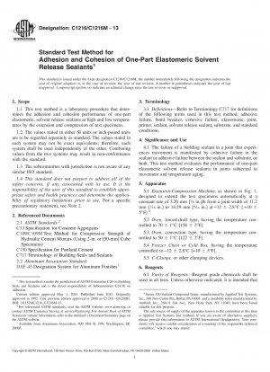 Standardtestmethode für Adhäsion und Kohäsion von einkomponentigen, lösungsmittelabweisenden Elastomer-Dichtstoffen