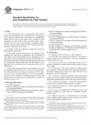 Standardspezifikation für Augenschutz für Feldhockey