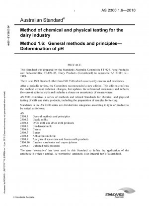 Allgemeine Methoden und Grundsätze chemischer und physikalischer Prüfverfahren für die Milchindustrie Bestimmung von pH-Werten