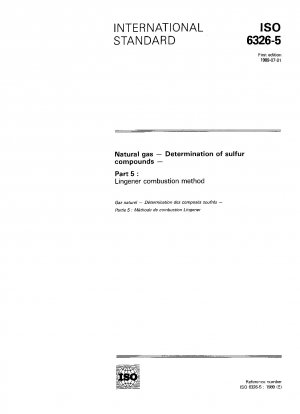 Erdgas; Bestimmung von Schwefelverbindungen; Teil 5: Lingener Verbrennungsverfahren