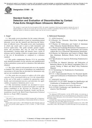Standardhandbuch für die Erkennung und Bewertung von Diskontinuitäten durch Kontakt-Puls-Echo-Ultraschallverfahren mit geradem Strahl
