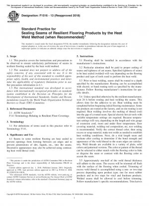 Standardverfahren zum Abdichten von Nähten elastischer Bodenbeläge mit der Heißschweißmethode (sofern empfohlen)