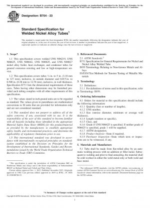 Standardspezifikation für geschweißte Nickellegierungsrohre