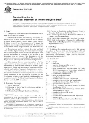Standardpraxis für die statistische Behandlung thermoanalytischer Daten