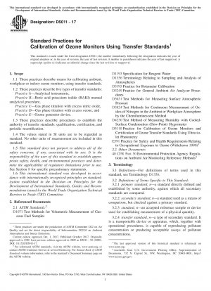 Standardpraktiken für die Kalibrierung von Ozonmonitoren unter Verwendung von Transferstandards