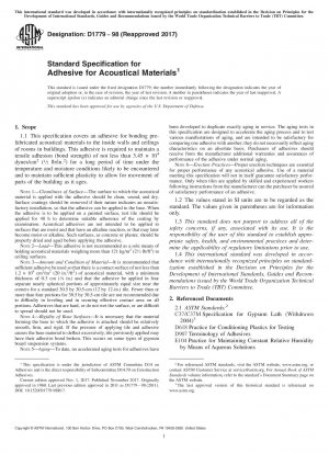 Standardspezifikation für Klebstoffe für Akustikmaterialien