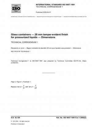 Glasbehälter – 28-mm-Originalitätssicherung für unter Druck stehende Flüssigkeiten – Abmessungen; Technische Berichtigung 1