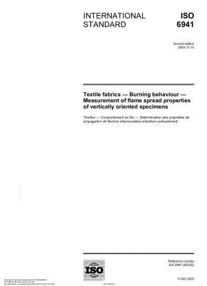 Textile Stoffe - Brennverhalten - Messung der Flammenausbreitungseigenschaften vertikal ausgerichteter Proben