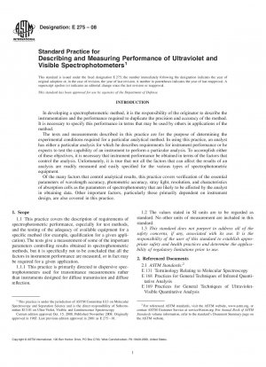 Beschreibung und Messung der Leistung von Ultraviolett- und sichtbaren Spektrophotometern