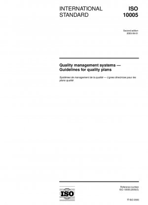 Qualitätsmanagementsysteme – Richtlinien für Qualitätspläne