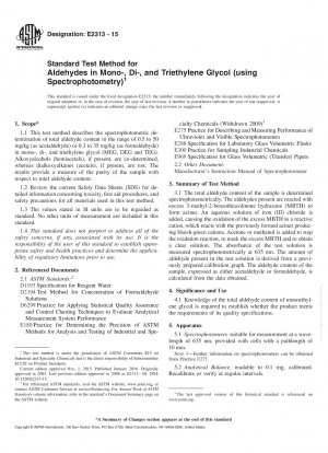 Standardtestmethode für Aldehyde in Mono-, Di- und Triethylenglykol (mittels Spektrophotometrie)