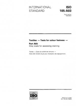 Textilien; Prüfungen auf Farbechtheit; Teil A03: Grauskala zur Beurteilung der Färbung