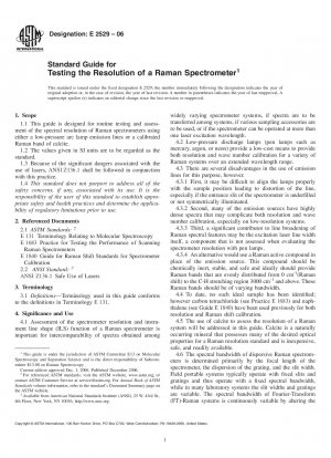 Standardhandbuch zum Testen der Auflösung eines Raman-Spektrometers