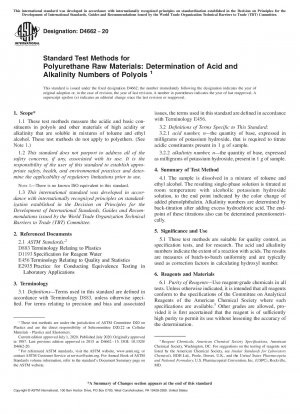 Standardtestmethoden für Polyurethan-Rohstoffe: Bestimmung der Säure- und Alkalinitätszahlen von Polyolen