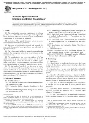 Standardspezifikation für implantierbare Brustprothesen