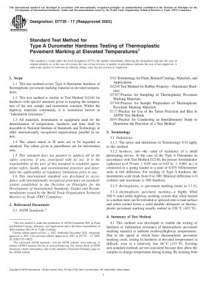 Standardtestmethode für die Härteprüfung mit dem Durometer Typ A von thermoplastischen Fahrbahnmarkierungen bei erhöhten Temperaturen