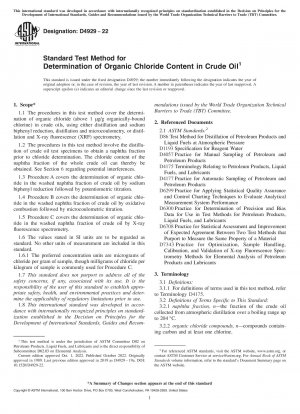 Standardtestmethode zur Bestimmung des Gehalts an organischem Chlorid in Rohöl