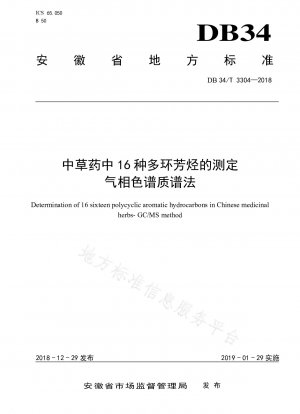 Bestimmung von 16 polyzyklischen aromatischen Kohlenwasserstoffen in chinesischen Kräutermedizin mittels Gaschromatographie-Massenspektrometrie