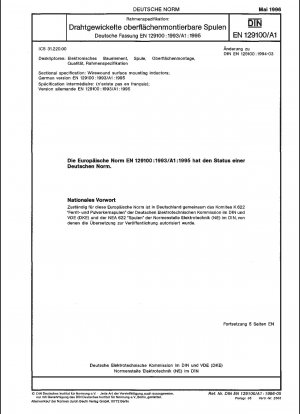 Abschnittsspezifikation: Drahtgewickelte oberflächenmontierbare Induktivitäten; Deutsche Fassung EN 129100:1993/A1:1995