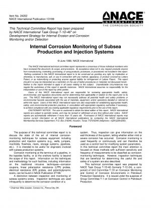Interne Korrosionsüberwachung von Unterwasser-Produktions- und Injektionssystemen