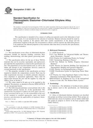 Standardspezifikation für thermoplastische Elastomer-chlorierte Ethylenlegierung (TECEA)