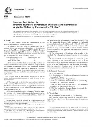 Standardtestmethode für Bromzahlen von Erdöldestillaten und kommerziellen aliphatischen Olefinen durch elektrometrische Titration