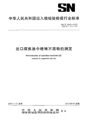 Bestimmung des Gehalts an chinolinunlöslichen (QI) in exportiertem Kohlenteer