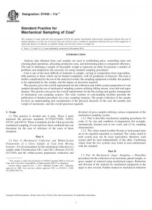 Standardpraxis für die mechanische Probenahme von Kohle