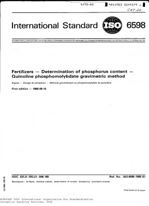 Düngemittel; Bestimmung des Phosphorgehalts; gravimetrische Methode mit Chinolinphosphomolybdat