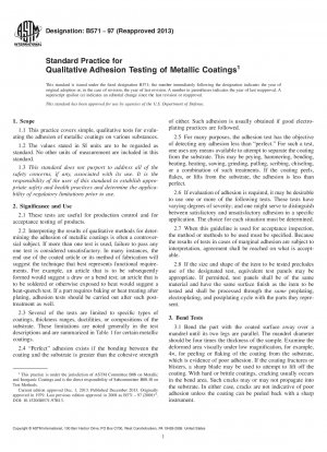 Standardpraxis für qualitative Haftungstests von Metallbeschichtungen
