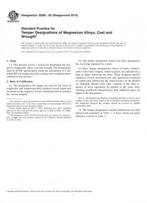 Standardpraxis für Zustandsbezeichnungen von Magnesiumlegierungen, Guss- und Schmiedelegierungen