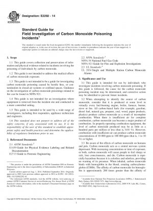 Standardhandbuch für die Felduntersuchung von Vorfällen mit Kohlenmonoxidvergiftungen