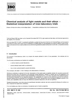 Chemische Analyse von Leichtmetallen und deren Legierungen; Statistische Interpretation von Ringversuchen