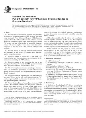 Standardtestmethode für die Abreißfestigkeit von FRP-Laminatsystemen, die mit Betonsubstrat verbunden sind