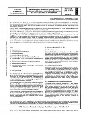 Anforderungen an Betrieb und Personal in den vielfältigen Anwendungsbereichen der Schweißtechnik in Deutschland