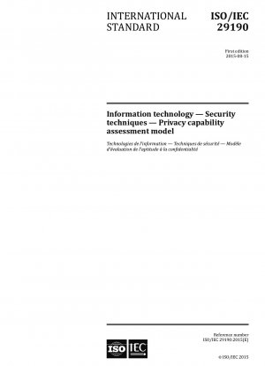 Informationstechnologie – Sicherheitstechniken – Modell zur Bewertung der Datenschutzfähigkeit
