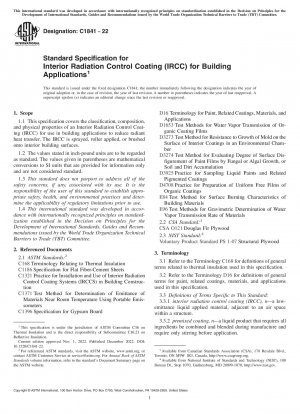 Standardspezifikation für Interior Radiation Control Coating (IRCC) für Gebäudeanwendungen