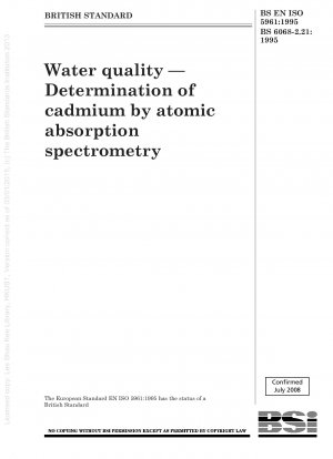 Wasserqualität – Bestimmung von Cadmium mittels Atomabsorptionsspektrometrie