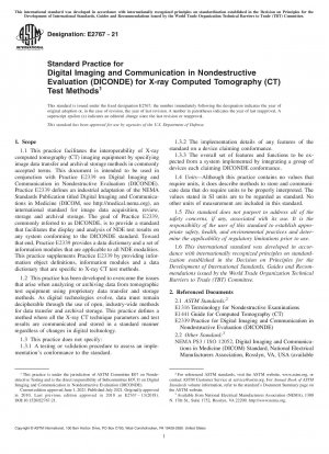 Standardpraxis für digitale Bildgebung und Kommunikation in der zerstörungsfreien Bewertung (DICONDE) für Prüfmethoden der Röntgen-Computertomographie (CT).