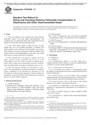 Standardtestmethode zur Größenbestimmung und Zählung luftgetragener Partikelkontaminationen in Reinräumen und anderen staubkontrollierten Bereichen