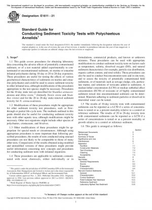 Standardhandbuch für die Durchführung von Sedimenttoxizitätstests mit polychaetischen Ringelwürmern