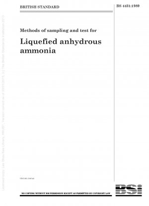 Methoden zur Probenahme und Prüfung von verflüssigtem wasserfreiem Ammoniak