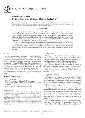 Standardhandbuch für die Bewertung von strukturellen In-situ-Silikonverglasungen