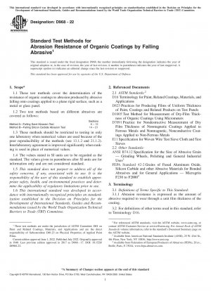 Standardtestmethoden für die Abriebfestigkeit organischer Beschichtungen durch herabfallendes Strahlmittel