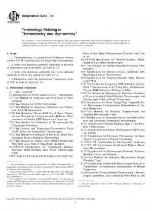 Terminologie in Bezug auf Thermometrie und Hydrometrie