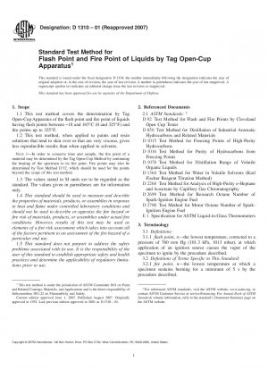 Standardtestmethode für den Flammpunkt und den Brennpunkt von Flüssigkeiten mit dem Tag-Open-Cup-Apparat