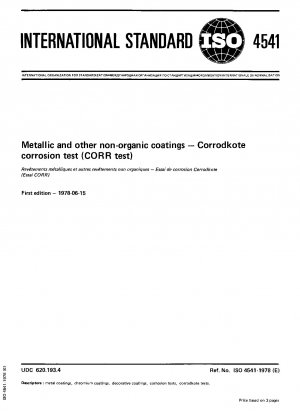Metallische und andere anorganische Beschichtungen; Corrodkote-Korrosionstest (CORR-Test)