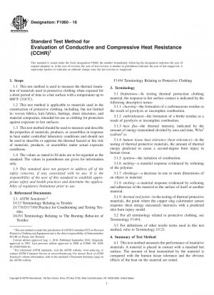 Standardtestmethode zur Bewertung der konduktiven und kompressiven Hitzebeständigkeit (CCHR)