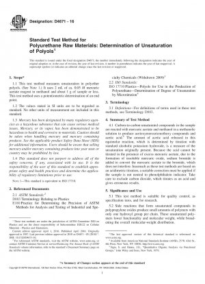 Standardtestmethode für Polyurethan-Rohstoffe: Bestimmung der Ungesättigtheit von Polyolen